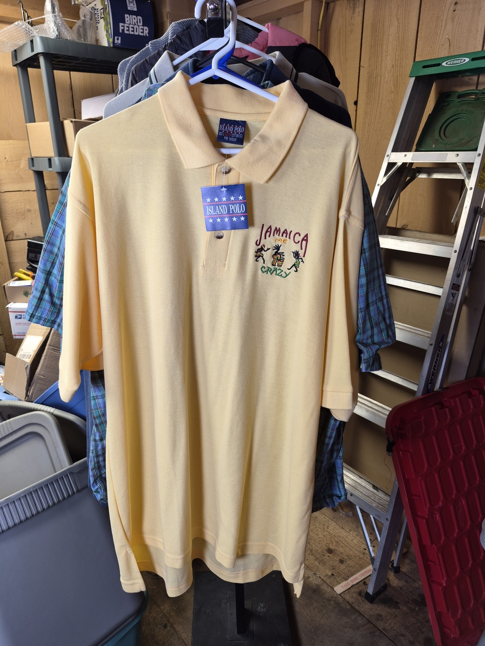 Jamaica Embroidered Polo Shirt - Light Yellow. Bin 60
